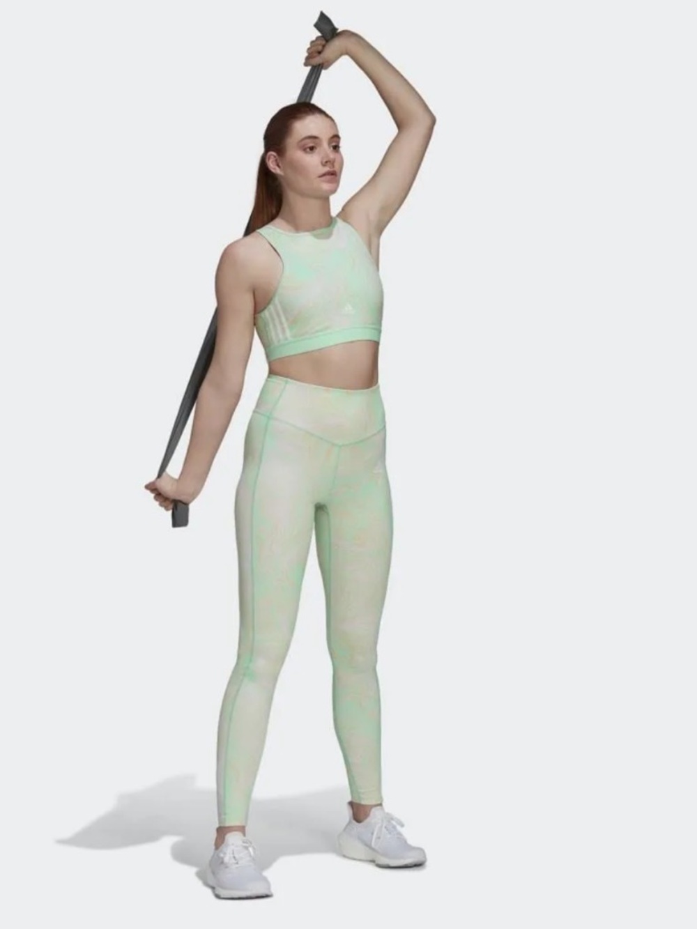 Adidas Light Mint Marble High-Waist Leggings - Picture 7 of 14